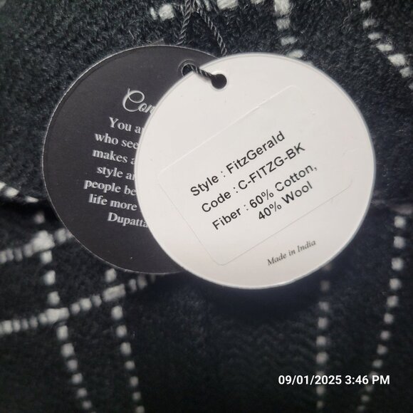 Dupatta Designs Fitzgerald Wool Cotton Kimono Cardigan Cape Shawl Soft - Picture 6 of 7